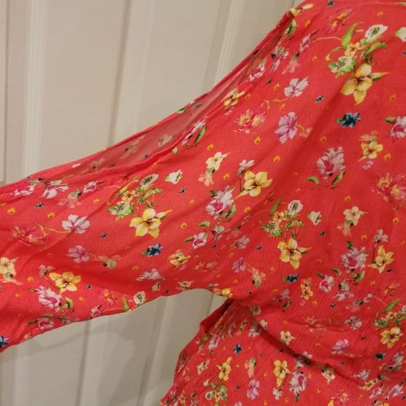 MNG orange floral romper XS - Picture 3 of 11